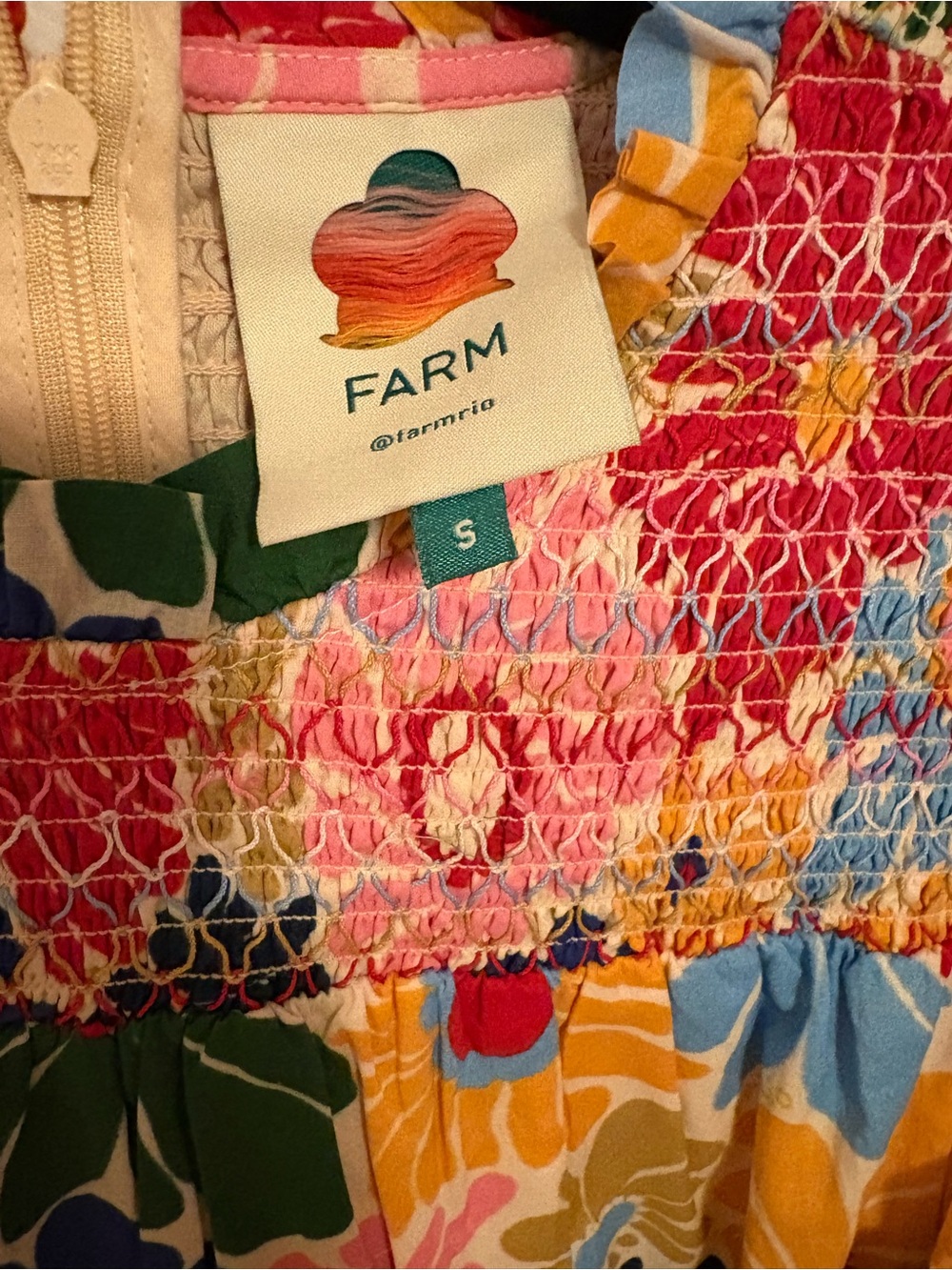 Farm Rio Sunny Daisies Sand Mini Dress - Picture 2 of 5